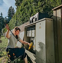 Kiosk installation and cable termination.